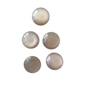 VTG 1980s Pearlescent Shiny Beige Shank Buttons 5 Buttons